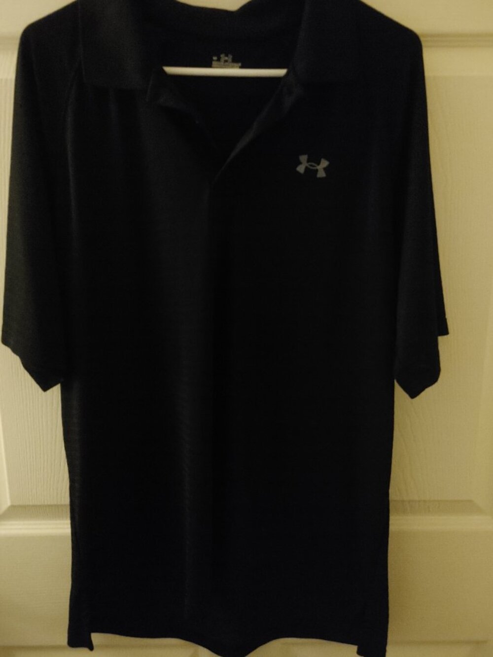 Under Armour Mens Navy Collared Short Sleeved Shirt Size Large